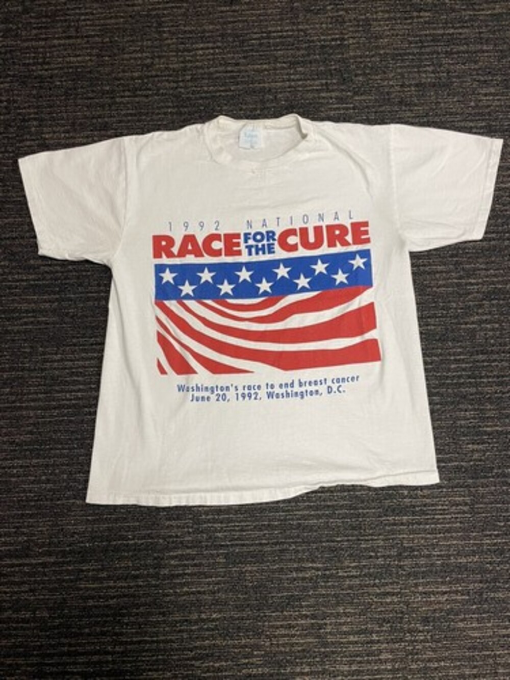 Vintage 1992 National Race For The Cure Washinton DC Breast Cancer T-Shirt Sz L
